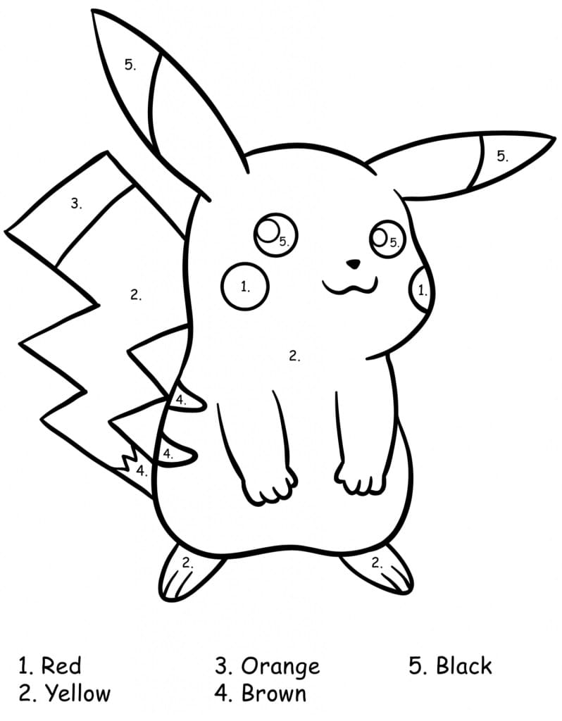 10 Engaging Pokémon Coloring Pages Color By Number for Kids and Adults