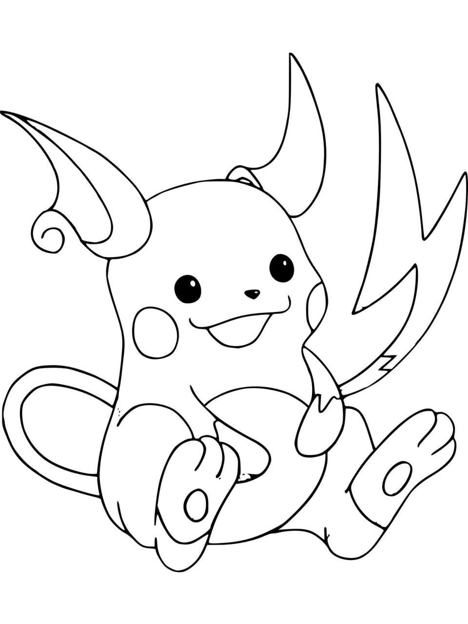 10 Raichu Pokemon Coloring Page for Electric-Type Enthusiasts