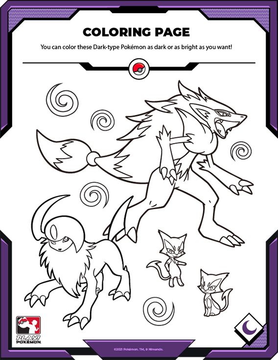 10 Mysterious Dark Pokemon Coloring Pages to Print