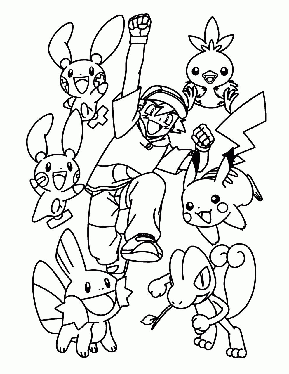 10 Group Pokemon Coloring Pages for Creative Fun