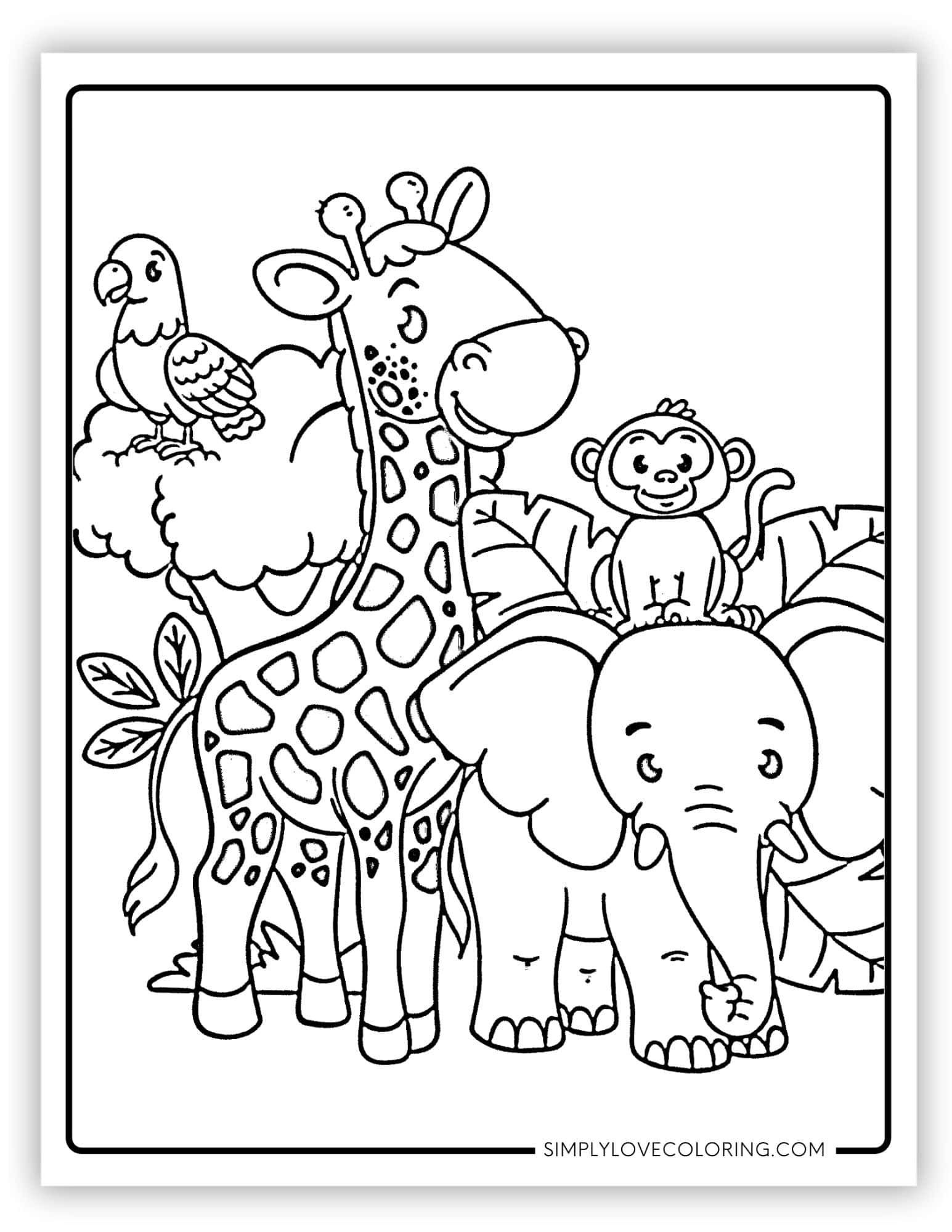 18 Jungle Animal Printable Coloring Pages 16