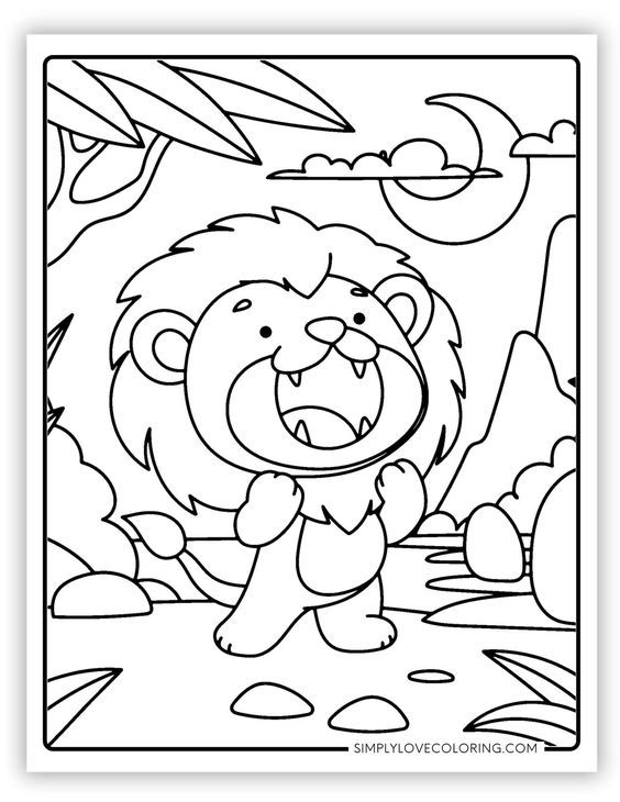 18 Jungle Animal Printable Coloring Pages 2