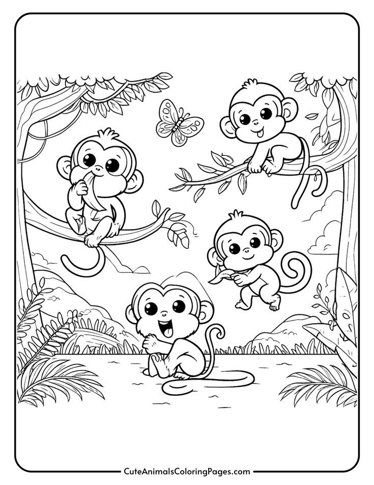 18 Jungle Animal Printable Coloring Pages 7