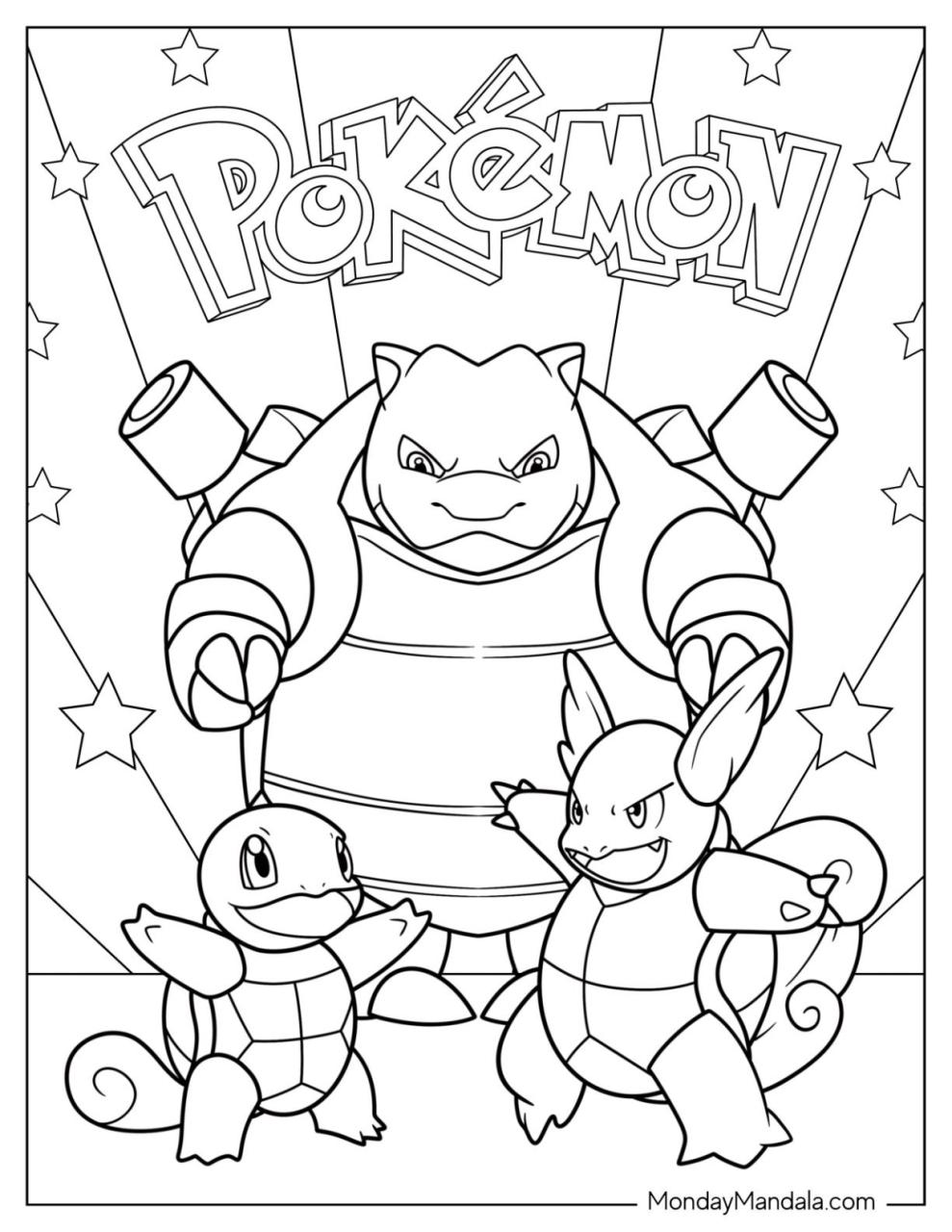 20 Blastoise Coloring Pages Free Printable for Kids