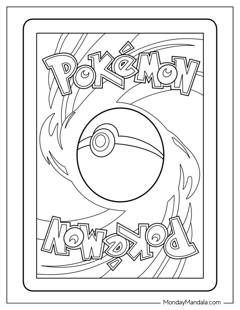 20 Pokemon Card Coloring Pages Free Printable for Kids