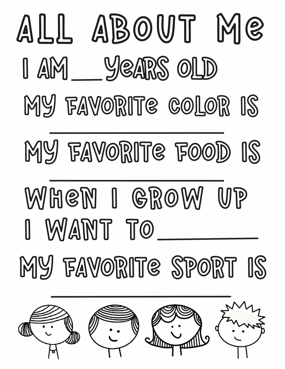 30 All About Me Printable Coloring Pages 1