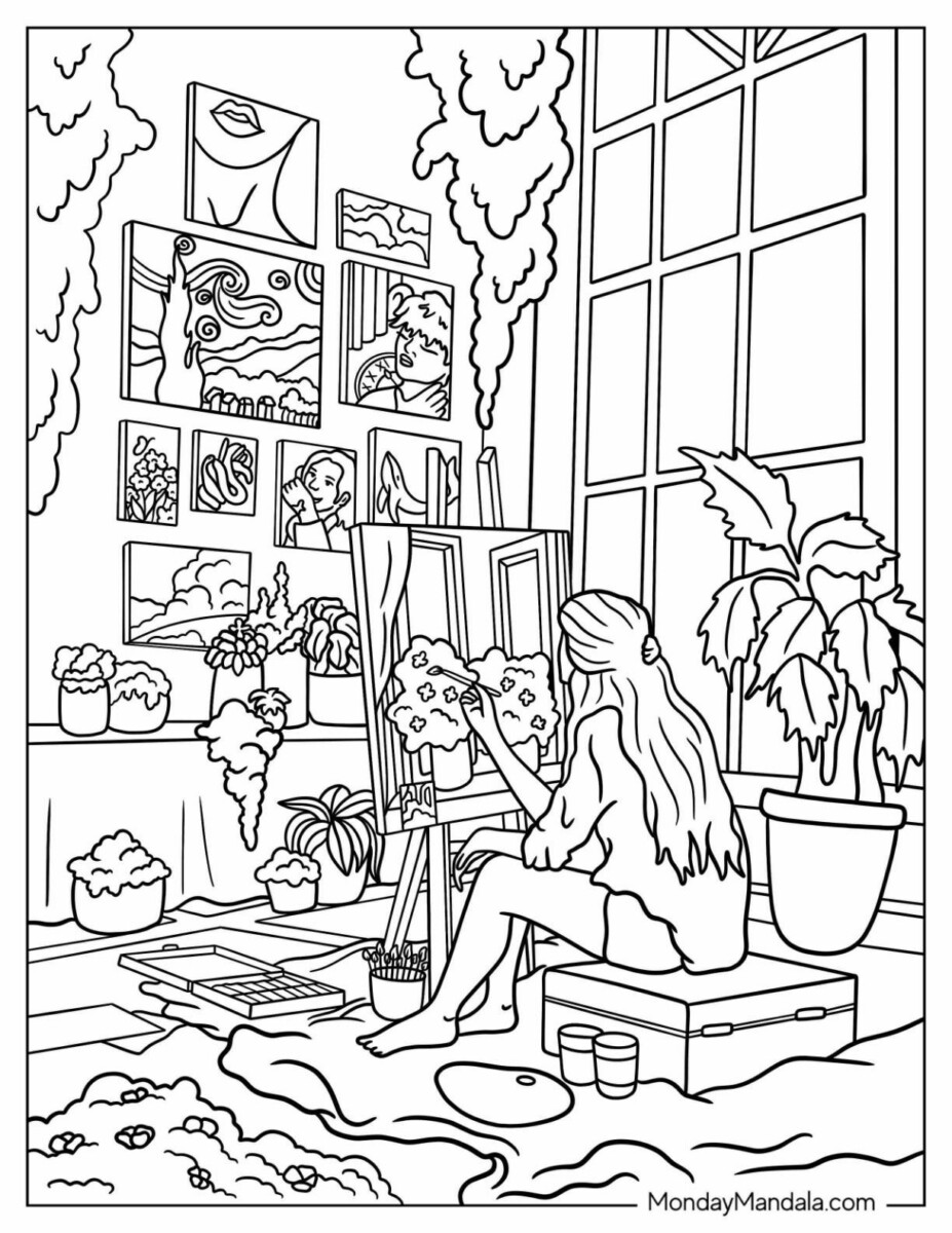 33 Aesthetic Coloring Pages for Adult Free Printable 5