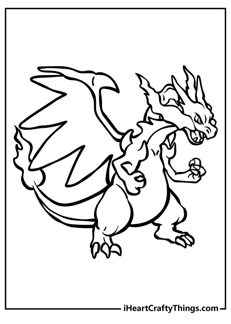 35 Charizard Pokemon Coloring Pages Free Printable 13