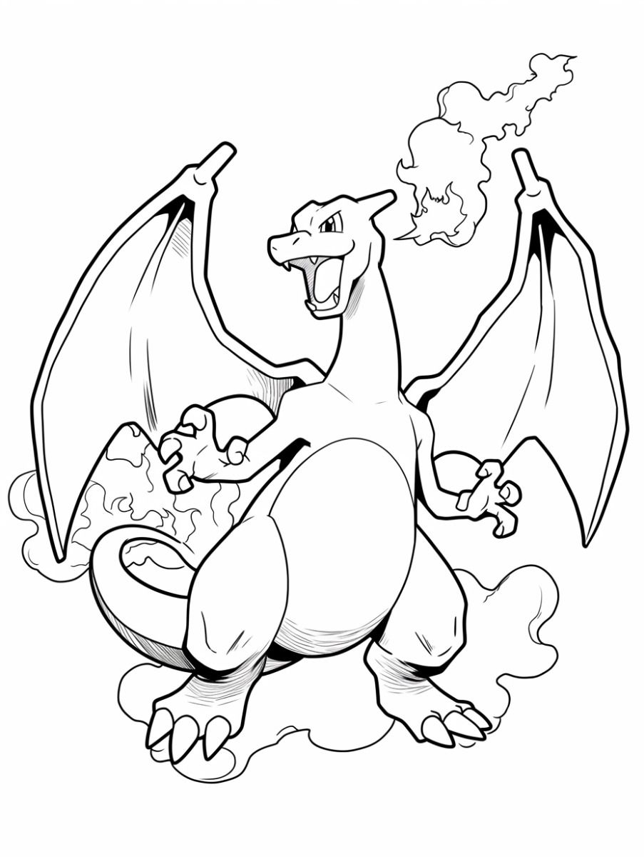 35 Charizard Pokemon Coloring Pages Free Printable 17