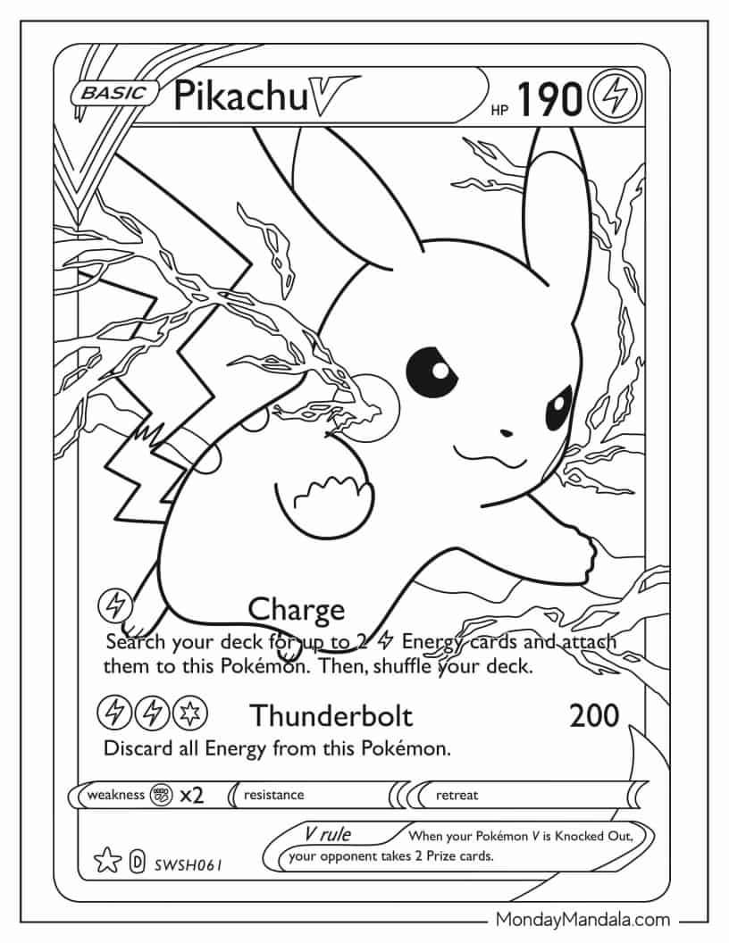 38 Pikachu Coloring Pages Free Printable for Kids