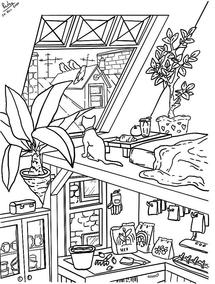 46 Coloring Pages Aesthetic for Adult Free Printable 18