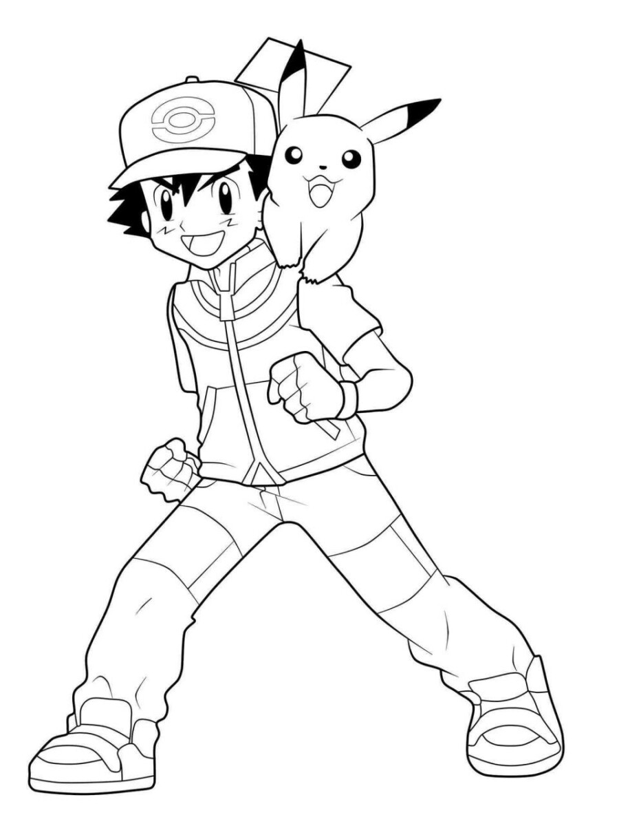 10 Ash Ketchum Printable Coloring Pages for Pokémon Enthusiasts