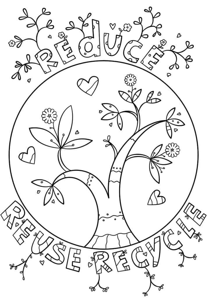 10 Reduce Reuse Recycle Printable Coloring Pages for Eco-Conscious Kids