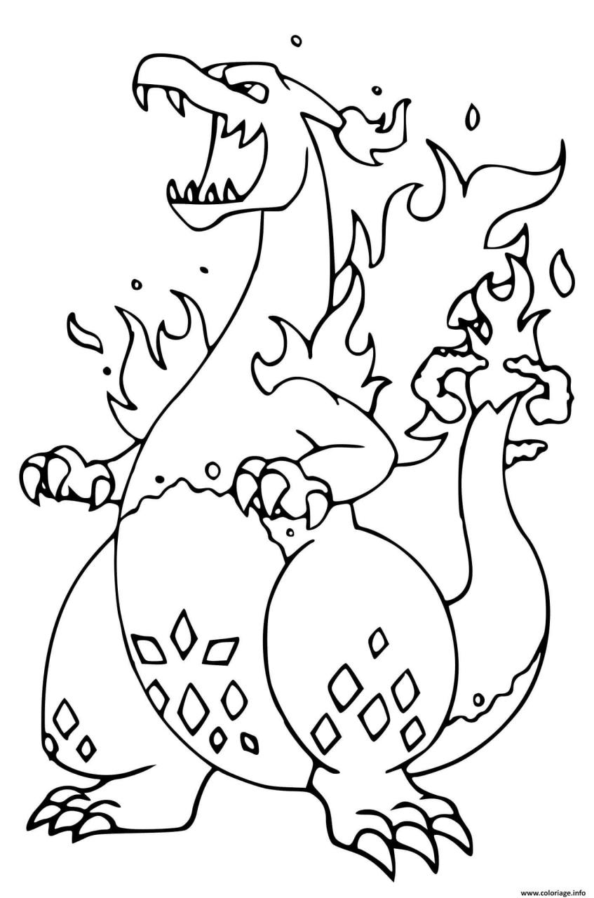 22 Charizard Pokemon Coloring Pages PDF Download