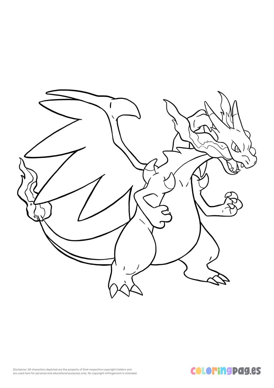 22 Charizard Pokemon Coloring Pages for Kids