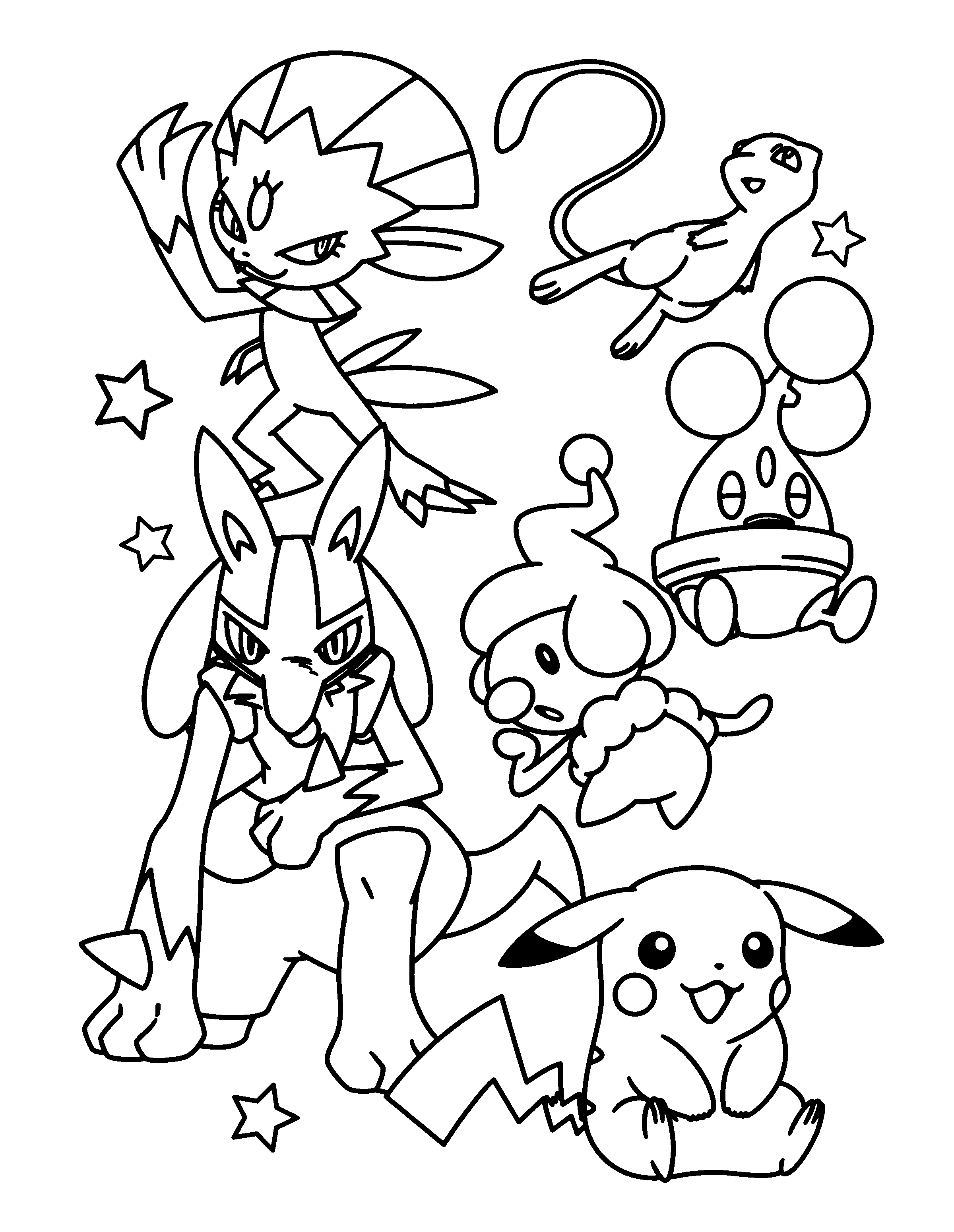 Pokemon Group Coloring Pages Free Printable 27