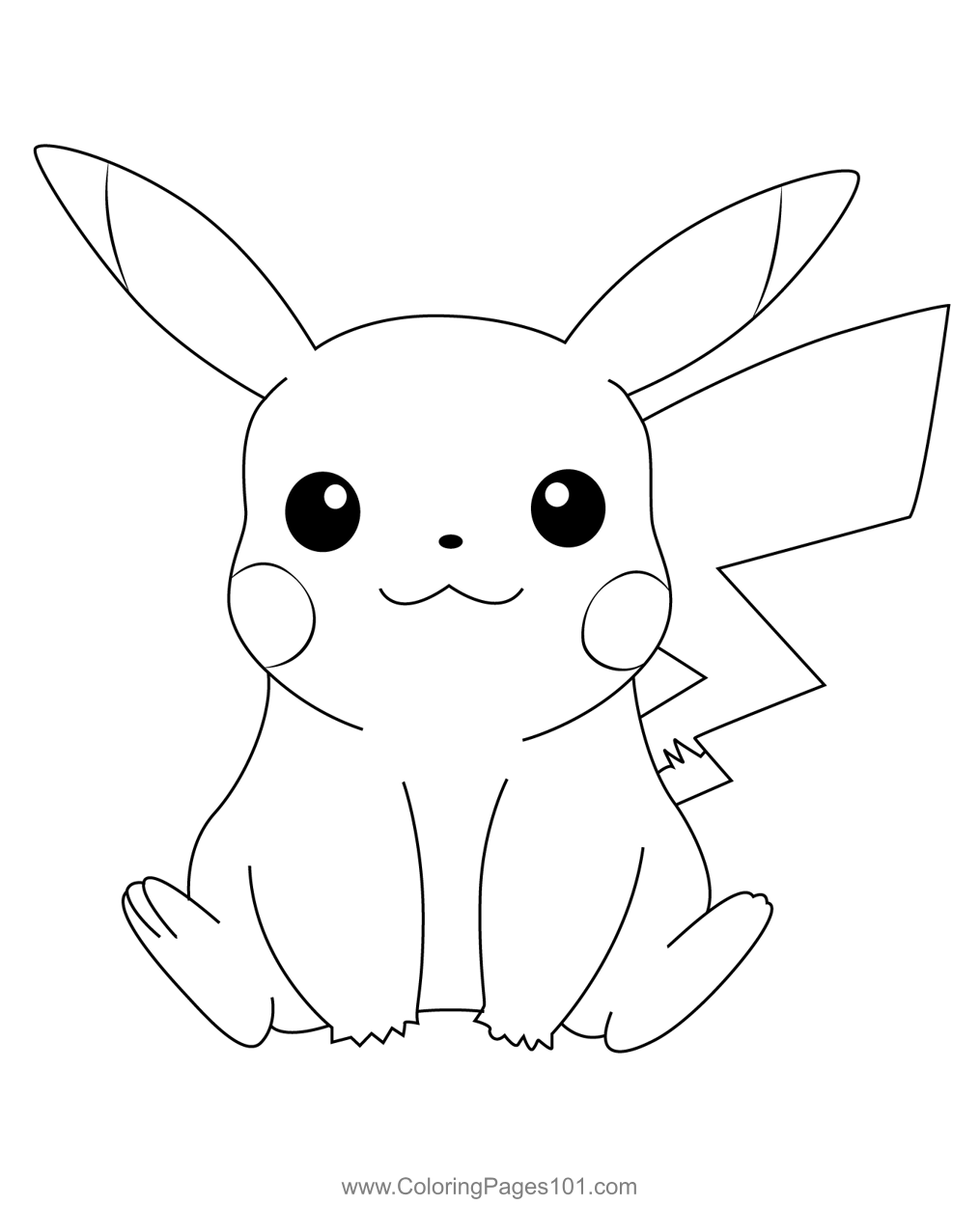 Sit Pikachu Coloring Page