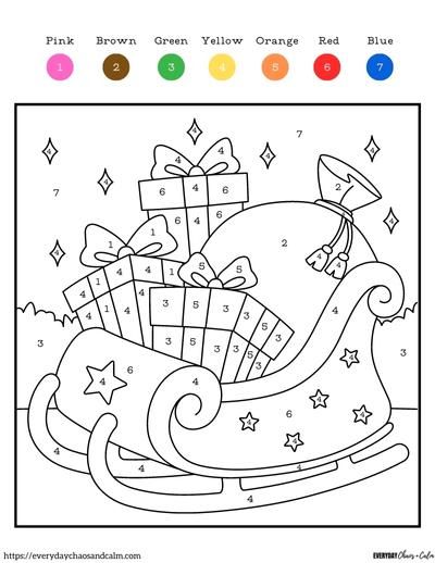 10+ Christmas Color by Number Easy Printable 6