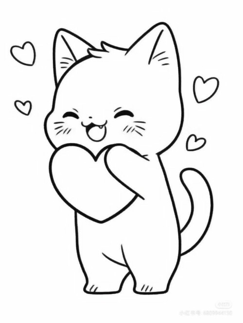 12+ Cute Animal with Love Valentine Coloring Pages for Kids 8