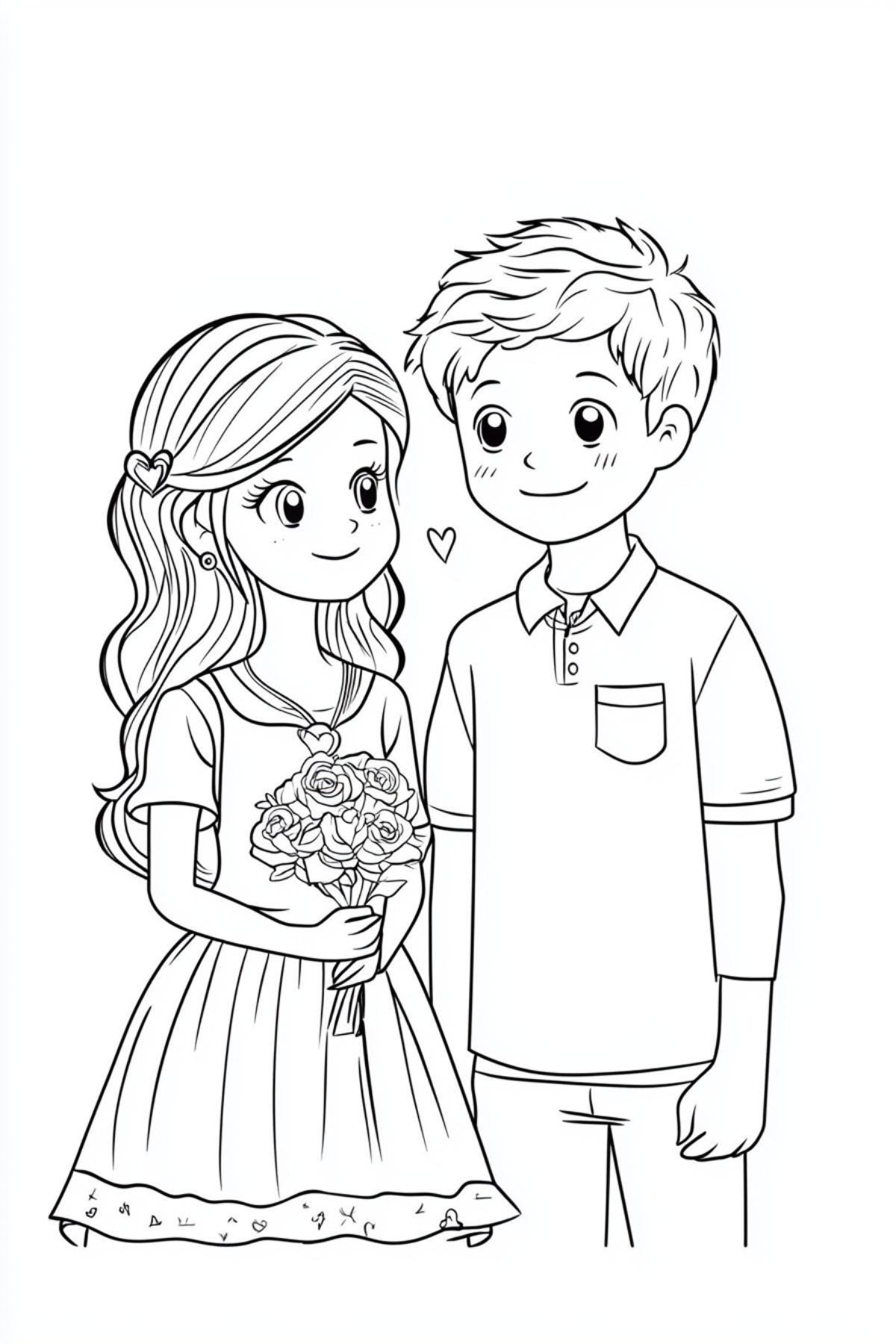 31+ Hand-Illustrated Valentines Couple Coloring Pages for a Personal Feel