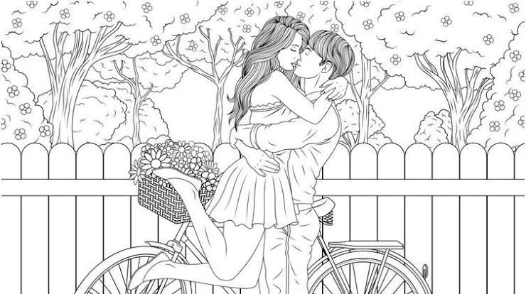 31+ Kawaii Valentines Couple Coloring Pages for Cute Vibes