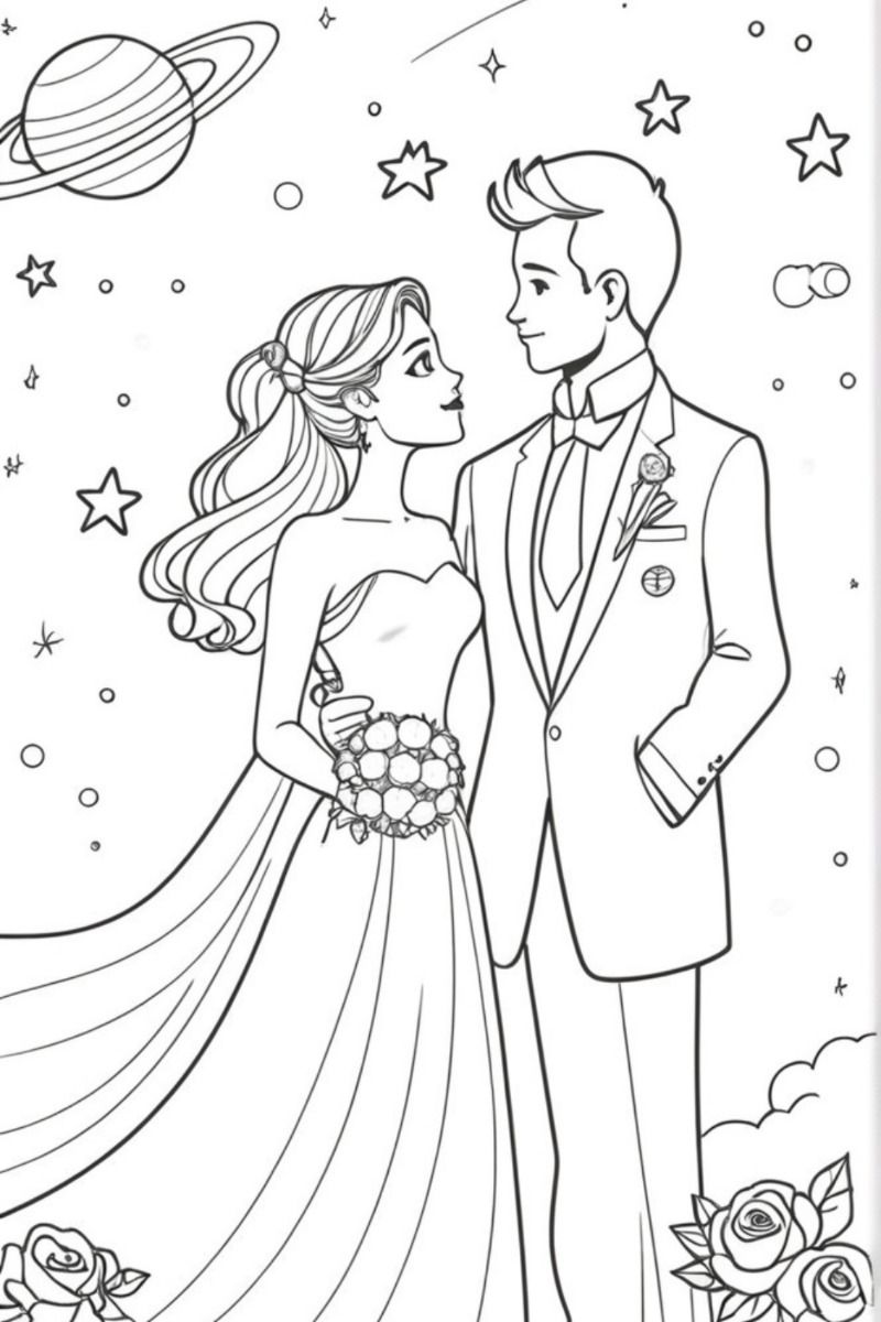 31+ Lovely & Free Printable Valentines Couple Coloring Pages