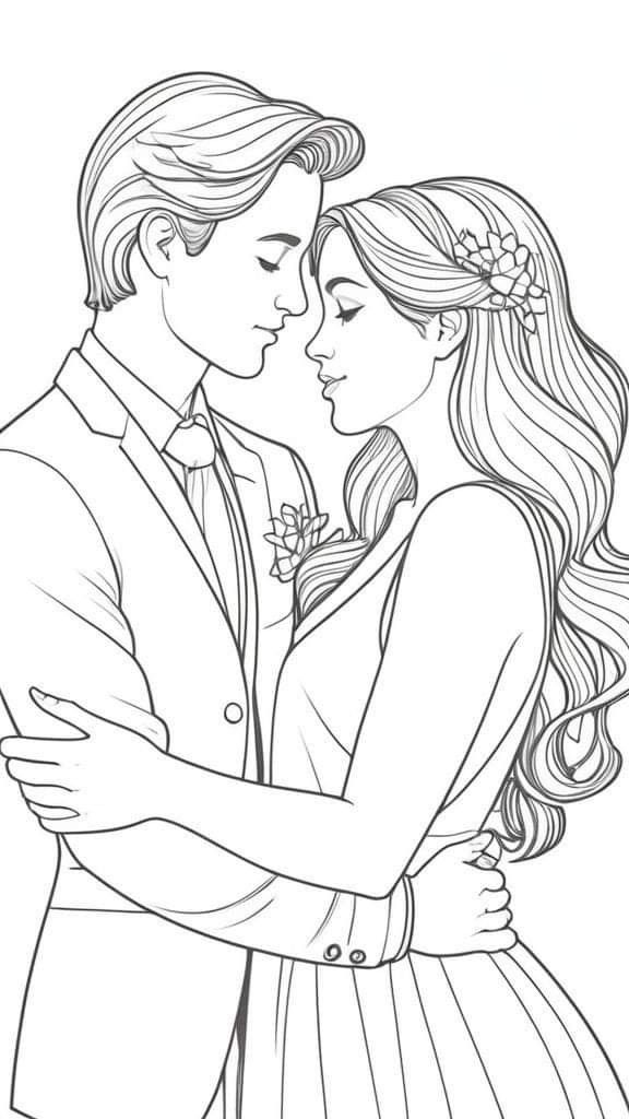 31+ Printable Valentines Couple Coloring Pages for Love and Joy