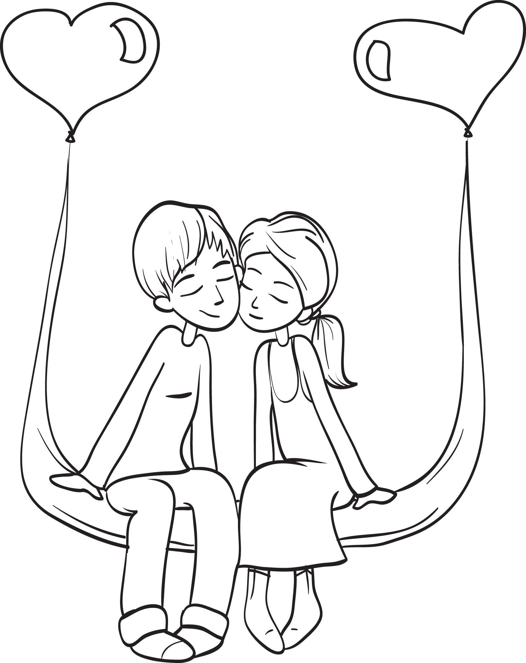 31+ Romantic & Dreamy Valentines Couple Coloring Pages for Lovers