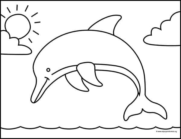 31+ Easy Dolphin Coloring Pages for Kids Free Printable