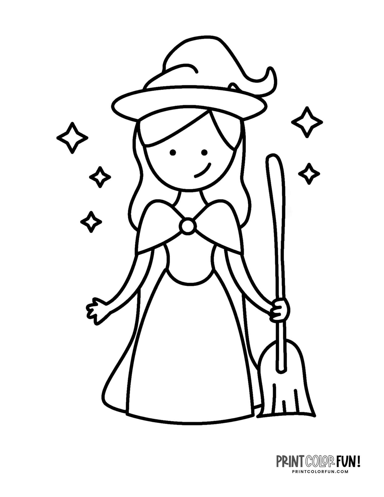 bewitching witch coloring pages printable jpg