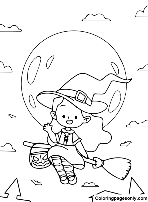 bewitching witch coloring pages printable jpg