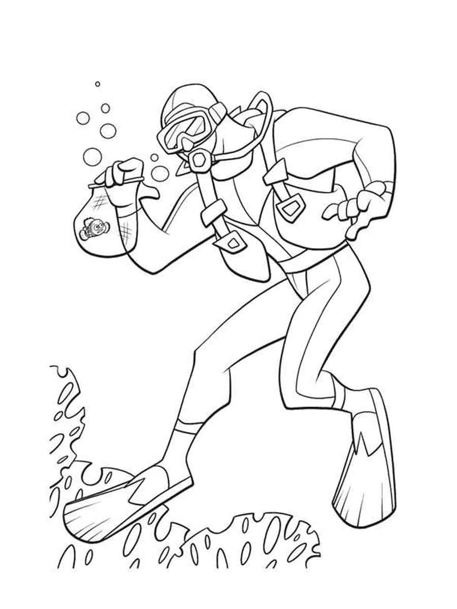 scuba diving coloring pages printable jpg