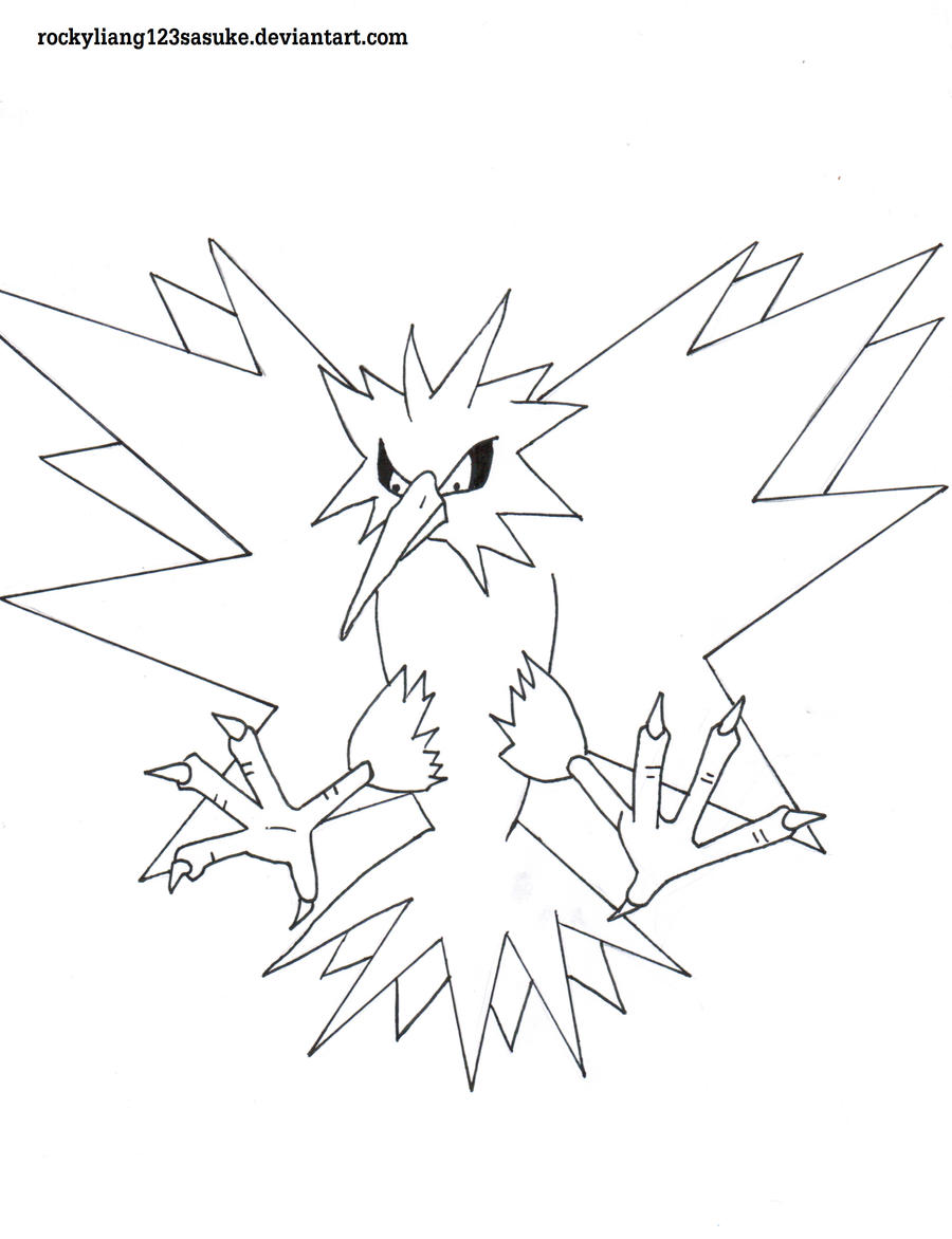 legendary zapdos coloring page printable jpg