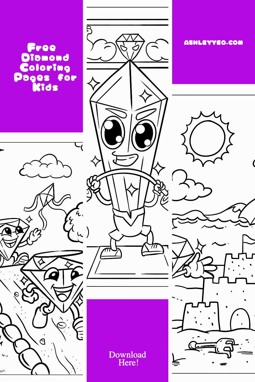 sparkling diamond coloring pages printable jpg