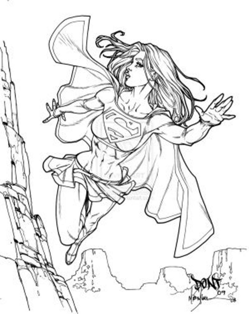 supergirl coloring pages printable jpg