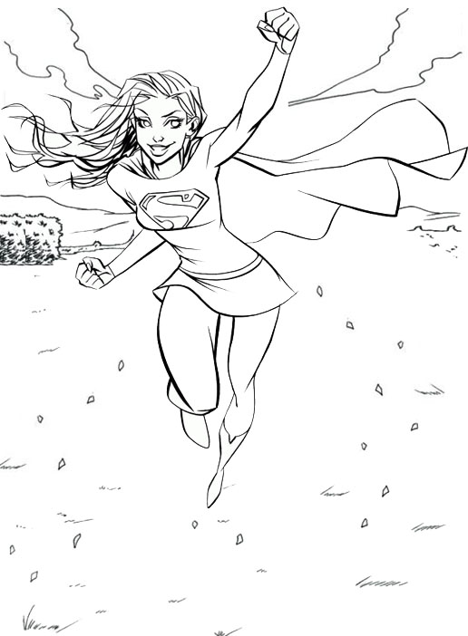 supergirl coloring pages printable jpg