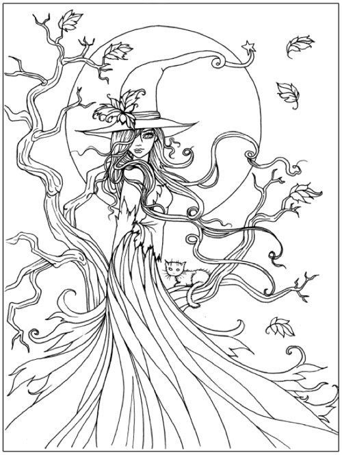 spooky witch coloring pages printable jpg