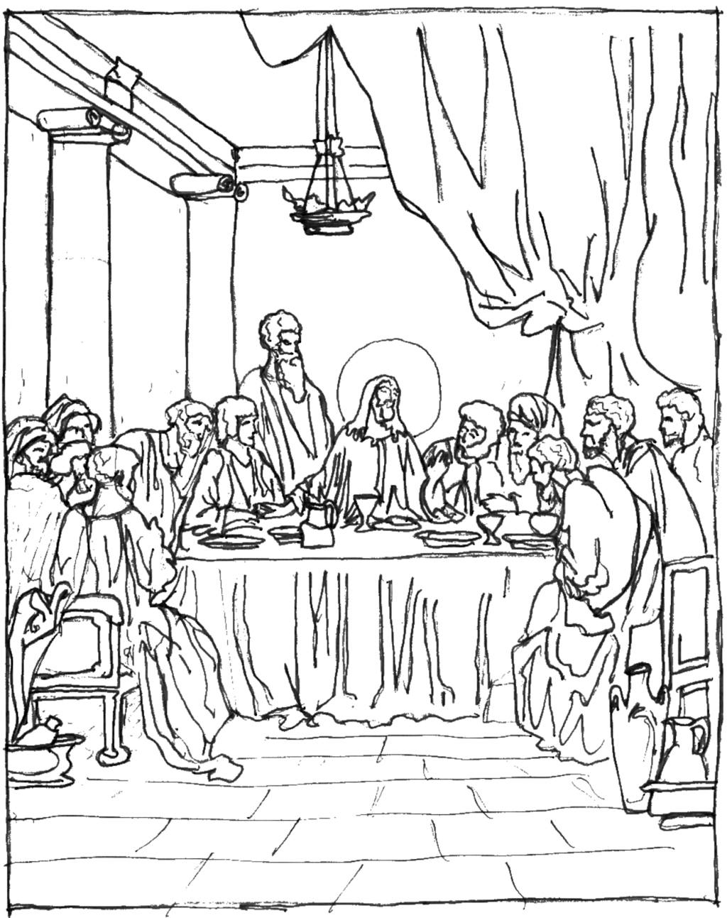 stunning last supper coloring pages printable jpg