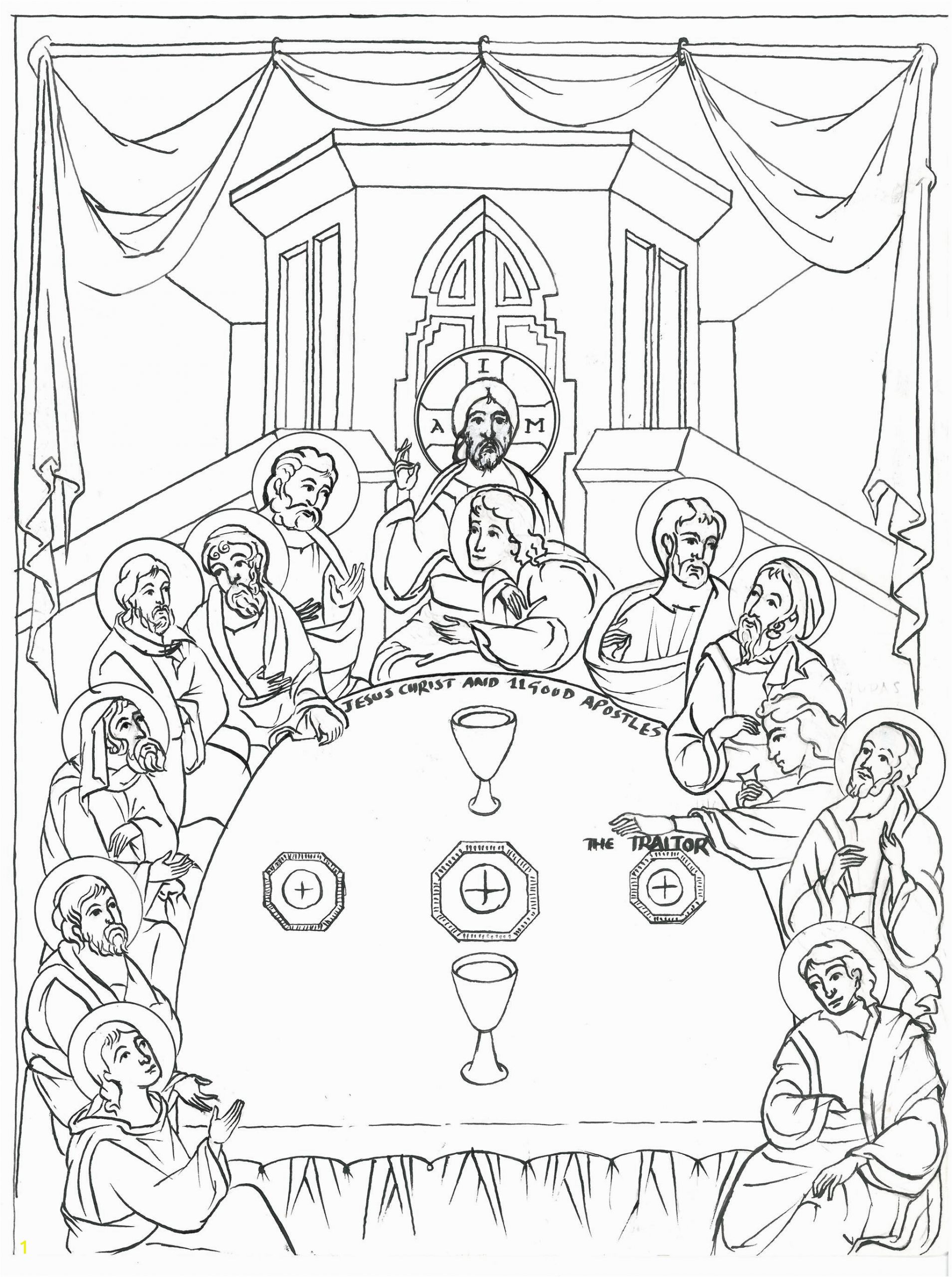 stunning last supper coloring pages printable jpg