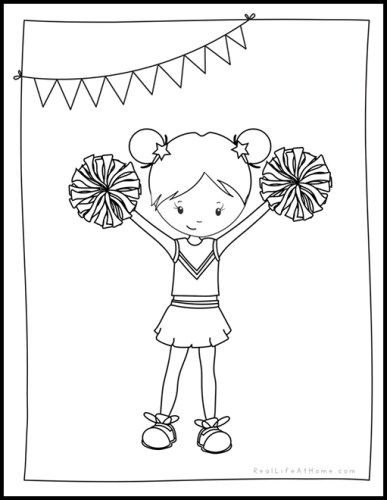 cheerleading pom poms coloring pages printable jpg