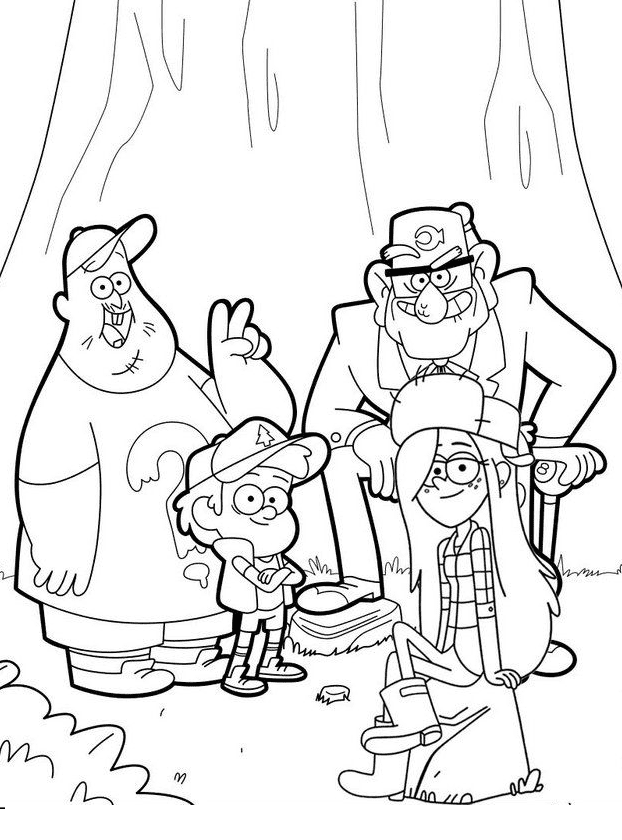 mysterious gravity falls coloring pages printable jpg