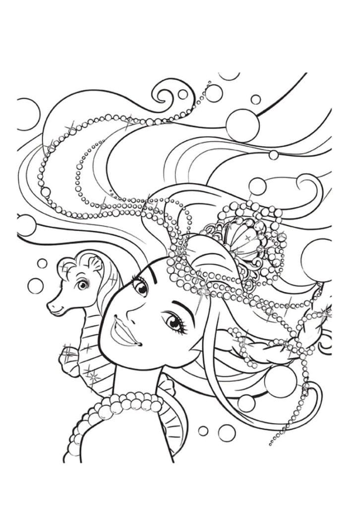 adorable barbie mermaid coloring pages free printable jpg