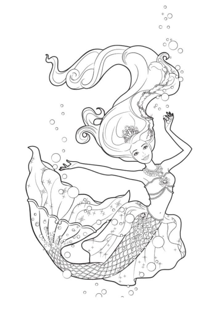 adorable barbie mermaid coloring pages free printable jpg