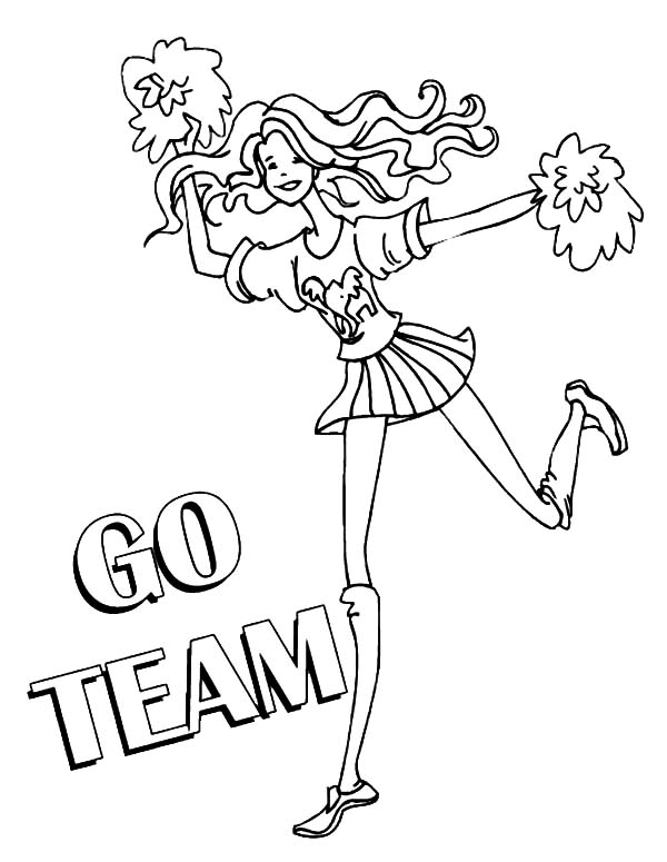 cheerful cheerleading coloring pages printable jpg