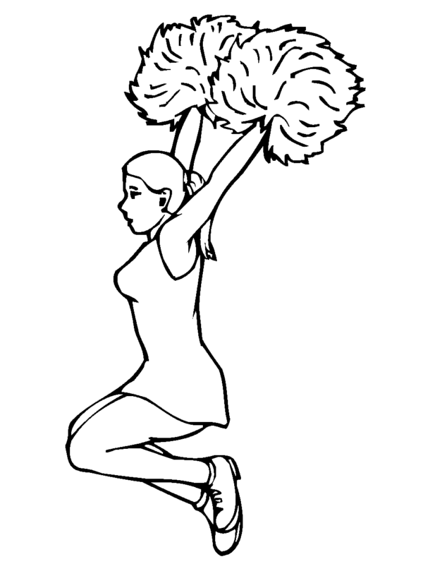 cheerful cheerleading coloring pages printable jpg