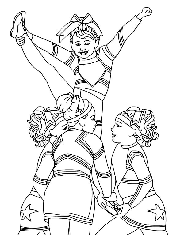 cheerful cheerleading coloring pages printable jpg