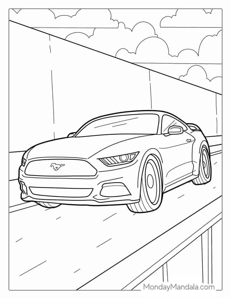 classic mustang coloring pages printable jpg