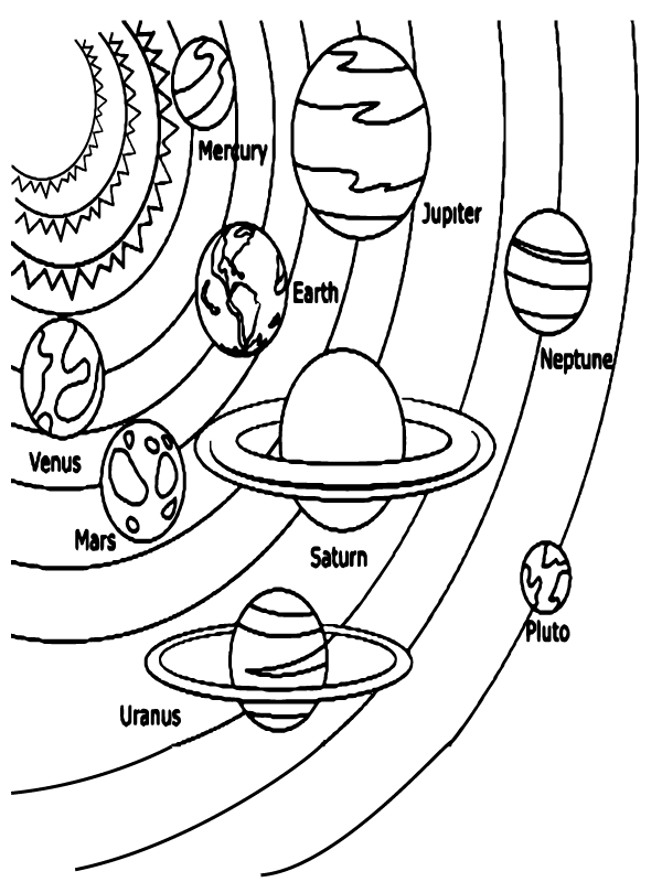 solar system planet mercury coloring page printable jpg