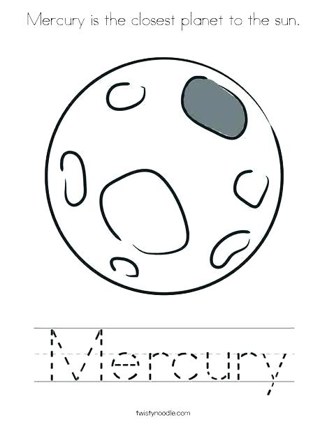 solar system planet mercury coloring page printable jpg