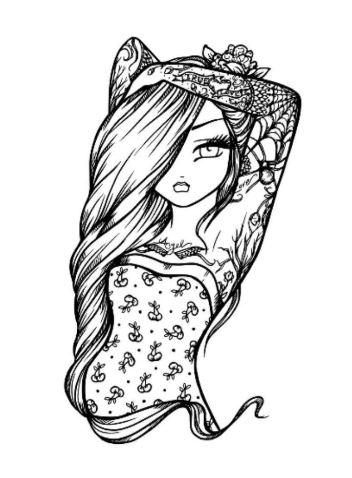 stylish girl baddie coloring pages printable jpg